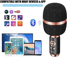 img 1 attached to 🎤 BONAOK 2021 Беспроводной Bluetooth караоке микрофон: идеальная портативная певчая машина для ПК/смартфонов, идеально подходит для домашних вечеринок - развлечение на открытом и закрытом воздухе! Q3