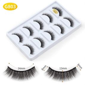 img 1 attached to 👁️ Vayator G803: 10 Pairs Ultimate Dramatic Volume Natural False Eyelashes - 3D Mink Lashes for Makeup & Eyelash Extensions