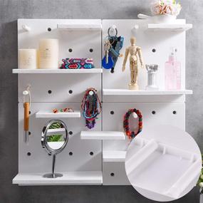 img 1 attached to 🚽 Bathroom Pegboard with Adhesive Organizer: Boost Your Storage Efficiency