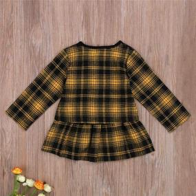 img 1 attached to 👗 Toddler Baby Girl Knit Sweater Dress: Stylish Ruffle Long Sleeve Fall/Winter Outfit for Cute Kids