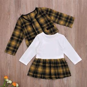 img 2 attached to 👗 Toddler Baby Girl Knit Sweater Dress: Stylish Ruffle Long Sleeve Fall/Winter Outfit for Cute Kids