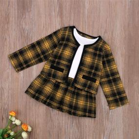 img 3 attached to 👗 Toddler Baby Girl Knit Sweater Dress: Stylish Ruffle Long Sleeve Fall/Winter Outfit for Cute Kids