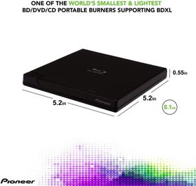 img 2 attached to Pioneer BDR-XD07B: Portable 6X Slim External BDXL Burner & DVD Player for Windows & Mac with 3.0 USB - Black, Includes Carry Case