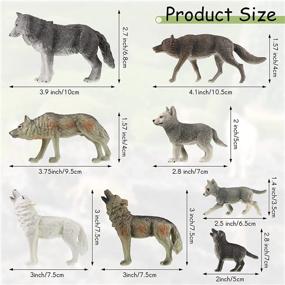 img 3 attached to Realistic Woodland Wolf Toy Figurines Set - Perfect Party Supplies and Cake Toppers for Kids - 8 Styles Available