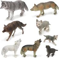 realistic woodland wolf toy figurines set - perfect party supplies and cake toppers for kids - 8 styles available logo