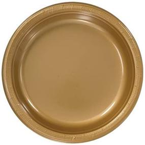 img 2 attached to Hanna K. Signature Collection 50 Count Gold Plastic Plates, 10-Inch: Elegant and Durable Party Tableware