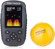 venterior portable fish finder with wireless sonar sensor – rechargeable, enhanced performance depth locator with fish size, water temperature, bottom contour & color lcd display logo