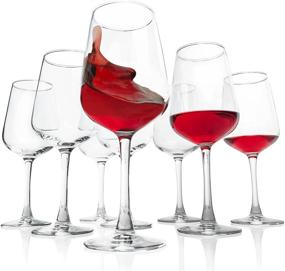 img 4 attached to 🍷 Набор из 8 больших бокалов для красного вина - хрустально чистая посуда, вместимостью 15 унций.