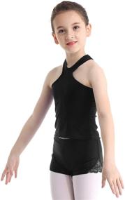 img 3 attached to 👗 Stylish Inlzdz Sleeveless Turtleneck Girls' Clothing: Perfect Gymnastics Dancewear