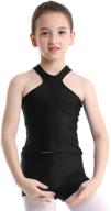 👗 stylish inlzdz sleeveless turtleneck girls' clothing: perfect gymnastics dancewear logo