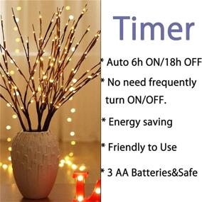 img 3 attached to 🌲 AMARS 3pcs Lighted LED Branch Lights with Timer Battery Operated Fairy Spirit Decorative Twig Tree for Home Living Room Vase Christmas Decorations (29inch, Auto 6H ON/18H Off, Warm White)