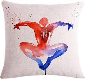 img 2 attached to 🦸 Fyon Superhero 4-Pack Cushion Covers – Decorative Throw Pillow Cases for Sofa, Home, and Car – 18x18 inch – PC18121001a