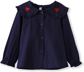 img 4 attached to ContiKids Girls Sleeve Button Down Blouse