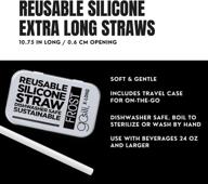 🥤 gosili reusable extra long silicone straw and travel case, soft, non-toxic, translucent - dishwasher safe, pack of 3 logo