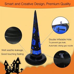 img 1 attached to 🎃 Poptrend 5PK Halloween Inflatable Witch Hat Ring Toss Game - Fun Games and Toys for Kids and Adults | Includes Air Pump - Perfect Halloween Party Decorations