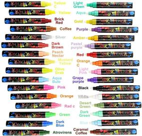 img 1 attached to 🎨 Брапорк жидкие маркеры-краски: набор из 32 цветов для табличек, досок, стекла, окон, автомобилей