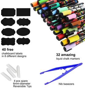 img 3 attached to 🎨 Брапорк жидкие маркеры-краски: набор из 32 цветов для табличек, досок, стекла, окон, автомобилей