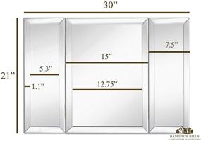 img 3 attached to 🪞 Hinged Trifold Vanity Mirror by Hamilton Hills - Beveled Edges, Wall Mountable or Tabletop Makeup Mirror 21"x30