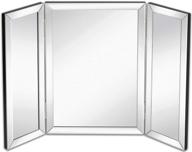🪞 hinged trifold vanity mirror by hamilton hills - beveled edges, wall mountable or tabletop makeup mirror 21"x30 logo
