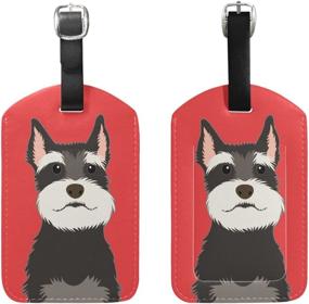 img 3 attached to 🐶 Schnauzer Luggage: Stylish Leather Suitcase Identifier and Travel Accessories