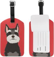 🐶 schnauzer luggage: stylish leather suitcase identifier and travel accessories логотип