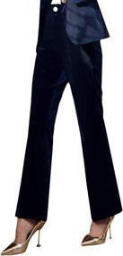 img 3 attached to 👖 Plus Size 1 Button Velvet Blazer Coat | Slim Fit Lapel Office Jacket Suit for Women
