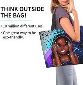 img 2 attached to 👜 African American Shoulder Bag: Stylish EZYES Canvas Tote for Fashionable Black Girls