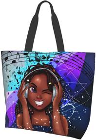 img 3 attached to 👜 African American Shoulder Bag: Stylish EZYES Canvas Tote for Fashionable Black Girls