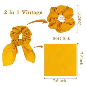 img 3 attached to 🎀 WATINC 14 Pcs Bowknot Hair Scrunchies: Super Soft Silk Scarf Hair Ties with 2 in 1 Design in Solid Colors, Ponytail Holder with Bows Pattern - Hair Scrunchy Accessories Ropes for Women