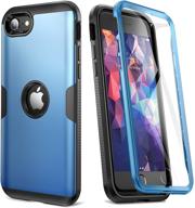 📱 youmaker [2021 upgrade] iphone se 2020 case - full body rugged, built-in screen protector - heavy-duty protection, slim fit shockproof cover for iphone se 2nd gen 4.7 inch - blue logo