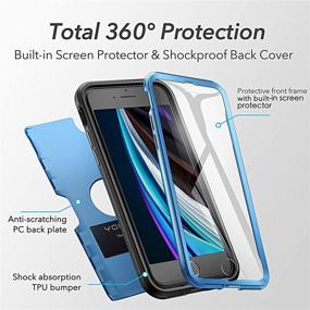 img 2 attached to 📱 YOUMAKER [2021 Upgrade] iPhone SE 2020 Case - Full Body Rugged, Built-in Screen Protector - Heavy-Duty Protection, Slim Fit Shockproof Cover for iPhone SE 2nd Gen 4.7 inch - Blue