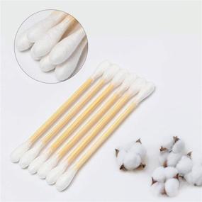 img 2 attached to 🌿 1000 Count Eco-Friendly Bamboo Cotton Swabs - Double-headed Wooden Sticks for Makeup and Ear Cleaning - White, 3 inches