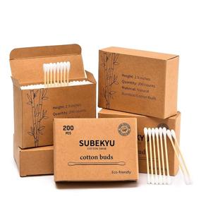 img 4 attached to 🌿 1000 Count Eco-Friendly Bamboo Cotton Swabs - Double-headed Wooden Sticks for Makeup and Ear Cleaning - White, 3 inches