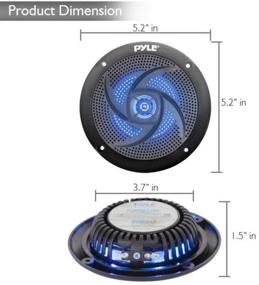 img 2 attached to 🔊 100W Low-Profile Waterproof Marine Speakers - 4 Inch 2 Way 1 Pair Slim Style Outdoor Audio Stereo Sound System w/ Blue LED Illumination - Pyle (Black)