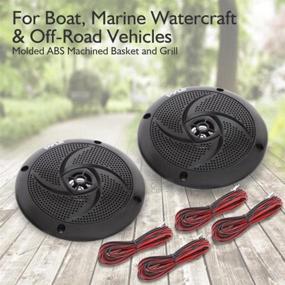 img 3 attached to 🔊 100W Low-Profile Waterproof Marine Speakers - 4 Inch 2 Way 1 Pair Slim Style Outdoor Audio Stereo Sound System w/ Blue LED Illumination - Pyle (Black)