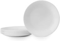 corelle winter frost white lunch plates set - 8.5-inch, 6-piece, white logo