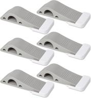 🚪 6 pack door stopper set [bonus holders] by sofihome - premium heavy duty door stop rubber wedge with decorative storage holder - ideal for draft stopping & more - the original (6, gray) logo