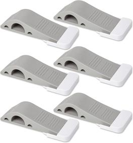 img 4 attached to 🚪 6 Pack Door Stopper Set [Bonus Holders] by SofiHome - Premium Heavy Duty Door Stop Rubber Wedge with Decorative Storage Holder - Ideal for Draft Stopping & More - The Original (6, Gray)