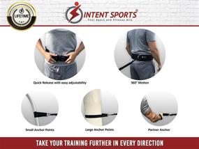 img 2 attached to INTENT SPORTS 360° Dynamic Speed Resistance and Assistance Trainer Kit - 8 Ft. Strength, 80 Lb Resistance, Running Bungee Band for Waist. Solo or Partner. Multi-Sport to Maximize Power, Strength, and Speed! Includes eBook!