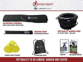 img 3 attached to INTENT SPORTS 360° Dynamic Speed Resistance and Assistance Trainer Kit - 8 Ft. Strength, 80 Lb Resistance, Running Bungee Band for Waist. Solo or Partner. Multi-Sport to Maximize Power, Strength, and Speed! Includes eBook!