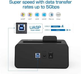img 2 attached to 💾 OImaster USB 3.0 to SATA Hard Drive Docking Station with Pop Up Button, 2.5 or 3.5-inch HDD SSD External Hard Drive Docking Station - Super Speed UASP Supported, Tool-Free Design (Supports up to 10TB), Black