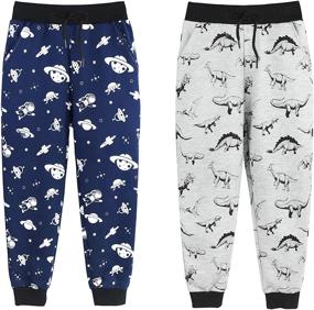 img 4 attached to 🦖 Fun and Comfy ZukoCert Boys Cartoon Print Dinosaur Cotton Jogging Pants - Sizes 3-10Y