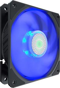 img 2 attached to 💨 Cooler Master SickleFlow 120 Blue LED Case & Cooling Fan - High Performance Air Balancing Blades, 62 CFM, 2.5 mmH2O, 8 to 27 dBA - Blue LED