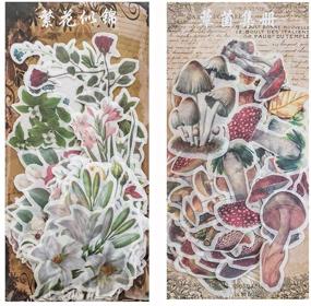 img 4 attached to 🌸 Enhance Your DIY Projects with 120PCS Vintage Plant Washi Paper Stickers – Flower Mushroom Stickers for Scrapbooking, Diary Albums & Stationery Decoration