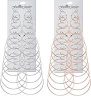 💍 funrun jewelry 24 pairs oversized hoop earring set for women and girls, round circle earrings in various sizes (dia 2-7.5cm) logo