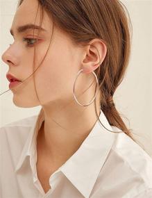 img 1 attached to 💍 FUNRUN JEWELRY 24 Pairs Oversized Hoop Earring Set for Women and Girls, Round Circle Earrings in Various Sizes (Dia 2-7.5cm)