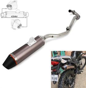 img 4 attached to High-Performance Titanium Slip-On Exhaust Muffler Pipe System for 🏍️ CRF150F CRF230F 2003-2013: Ideal for Motocross, Enduro, Supermoto, and Dirt Bikes