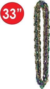 img 2 attached to 🎉 Beistle Mardi Gras Party Supplies - Swirl Beaded Necklaces, 12 Piece, 33", Gold, Green, Purple