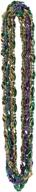 🎉 beistle mardi gras party supplies - swirl beaded necklaces, 12 piece, 33", gold, green, purple логотип