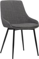 armen living mia upholstered dining chair - contemporary style, metal legs, charcoal finish logo